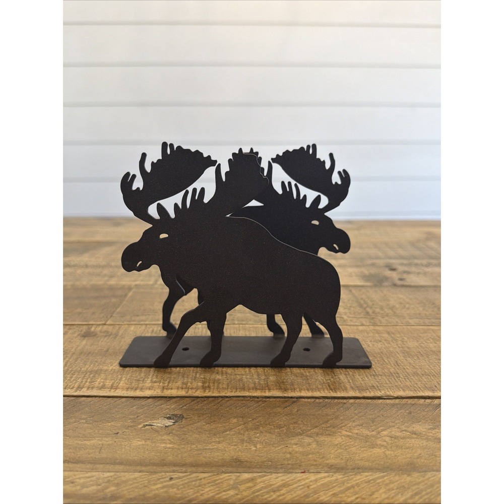 Moose Metal Black Napkin Holder Rustic Cabin Core